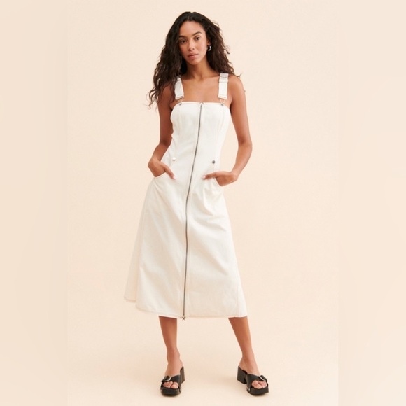 Anthropologie Dresses & Skirts - Anthropologie Overall Zip Front Midi Dress By Forever That Girl